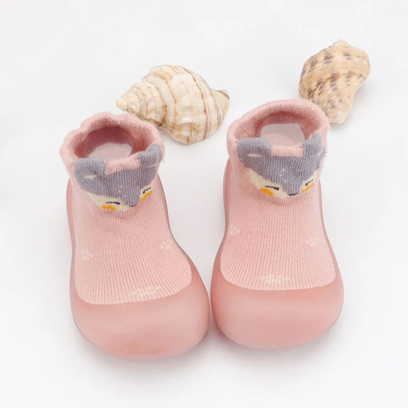 Baby Socks Shoes Kids Toddler First Walkers Cartoon Pattern Soft Non-Slip Sole Comfortable Rubber Floor Shoes for Boys Girls