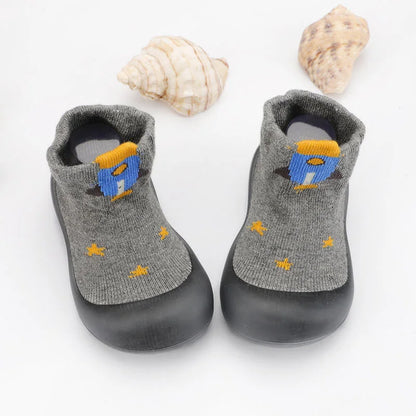 Baby Socks Shoes Kids Toddler First Walkers Cartoon Pattern Soft Non-Slip Sole Comfortable Rubber Floor Shoes for Boys Girls
