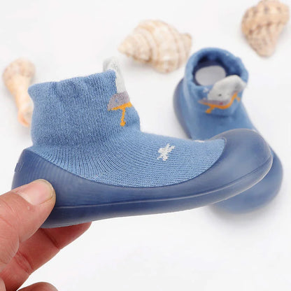 Baby Socks Shoes Kids Toddler First Walkers Cartoon Pattern Soft Non-Slip Sole Comfortable Rubber Floor Shoes for Boys Girls