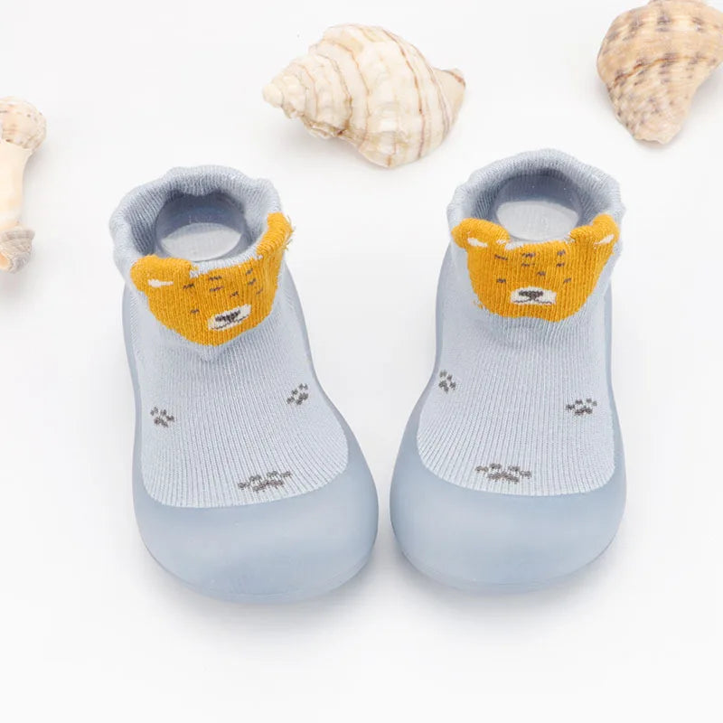 Baby Socks Shoes Kids Toddler First Walkers Cartoon Pattern Soft Non-Slip Sole Comfortable Rubber Floor Shoes for Boys Girls