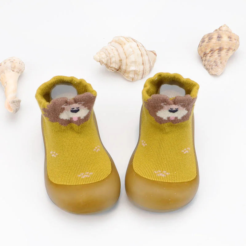 Baby Socks Shoes Kids Toddler First Walkers Cartoon Pattern Soft Non-Slip Sole Comfortable Rubber Floor Shoes for Boys Girls